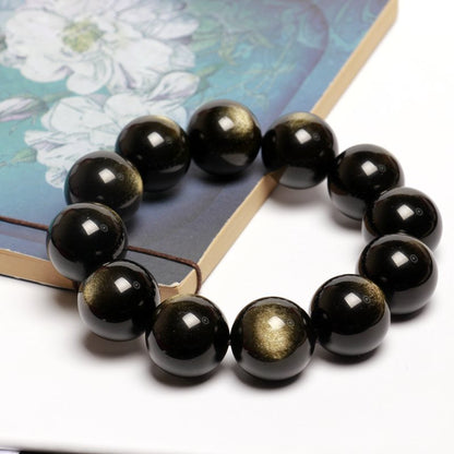 Natural Gold Obsidian Bracelet for Men and Women