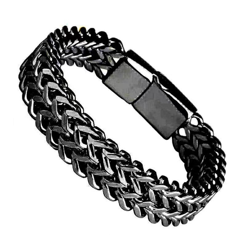 Geometric Double-Sided Stainless Steel Bracelet