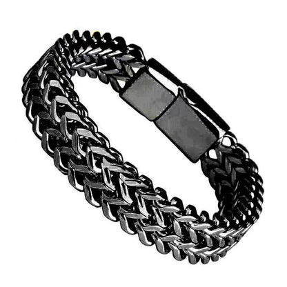 Geometric Double-Sided Stainless Steel Bracelet