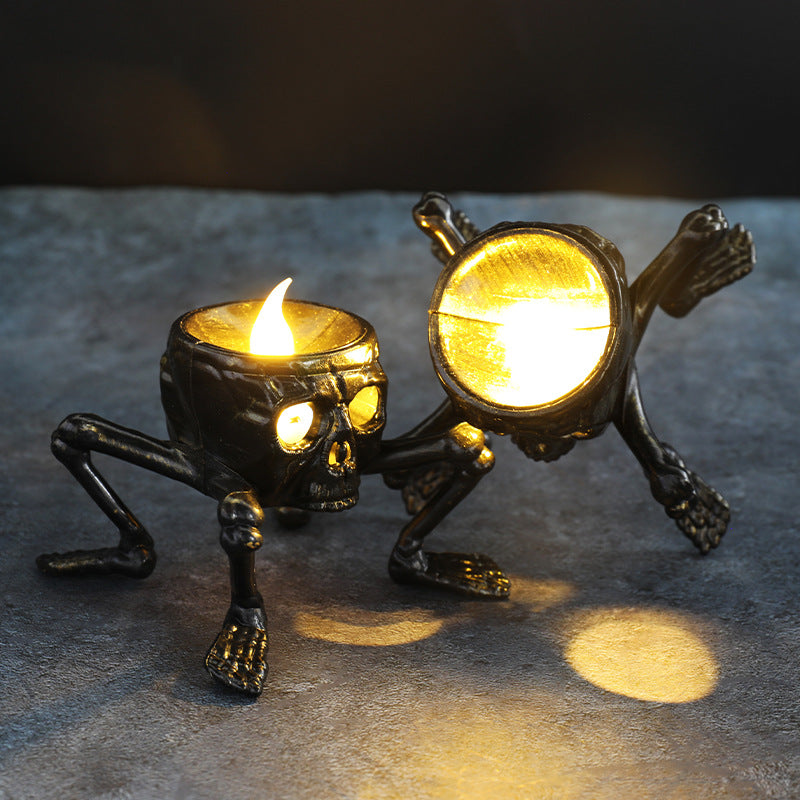 Halloween Skull & Ghost Hand Candle Light