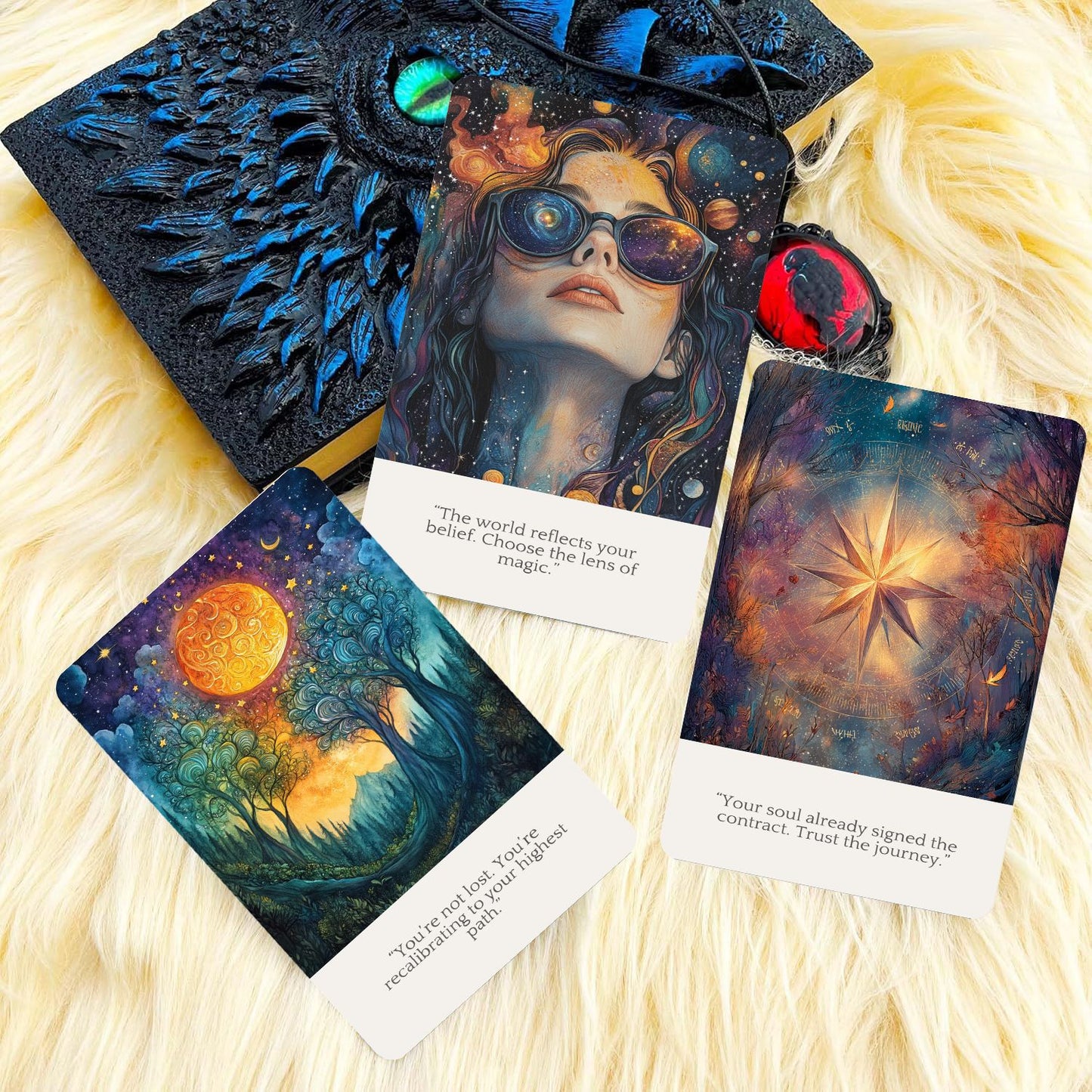 English Tarot Cards with Cosmic Theme