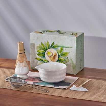 Crystalline Glaze Ceramic Matcha Set — 7 Piece