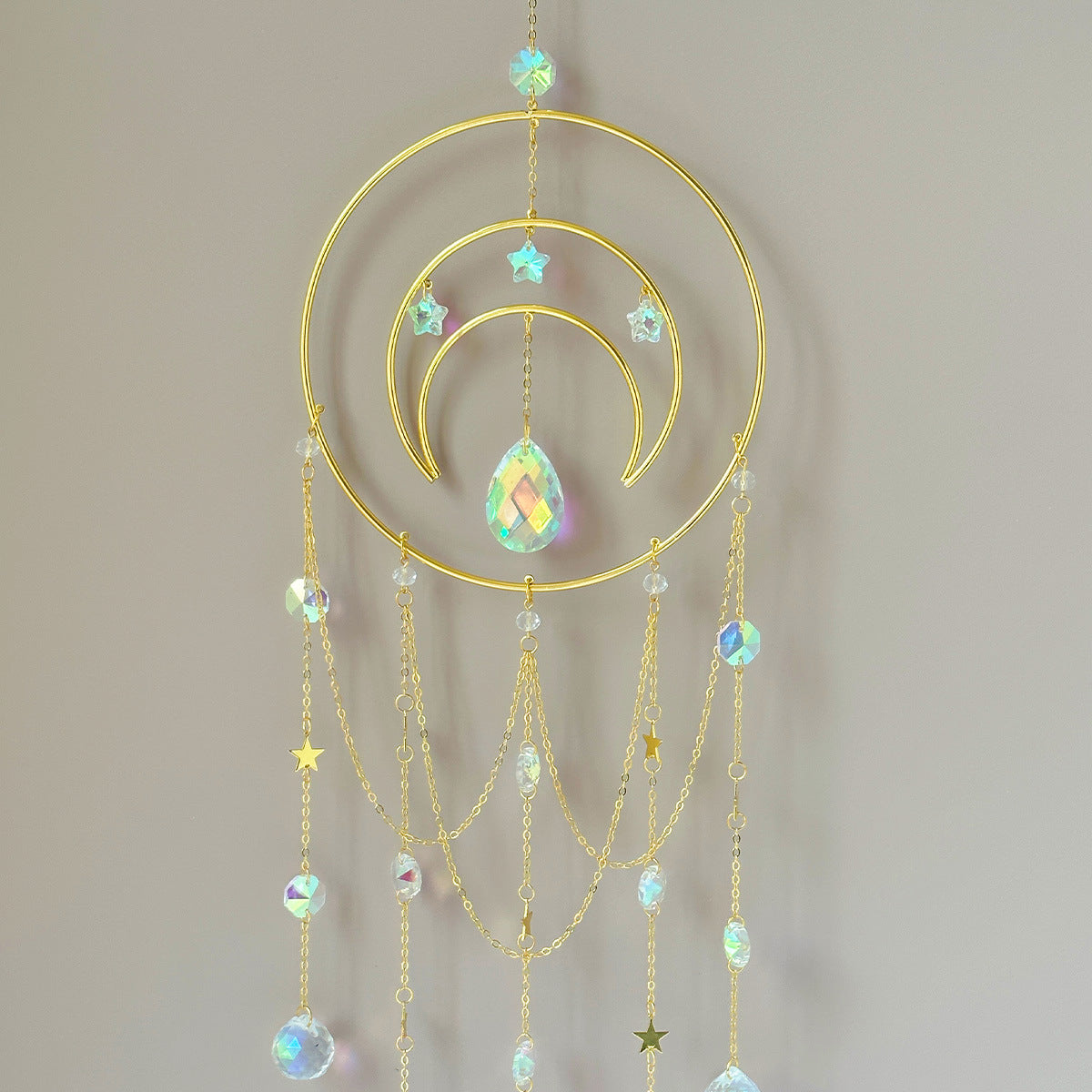Large Moon Sun Catcher Glass Crystal Hanging Decoration