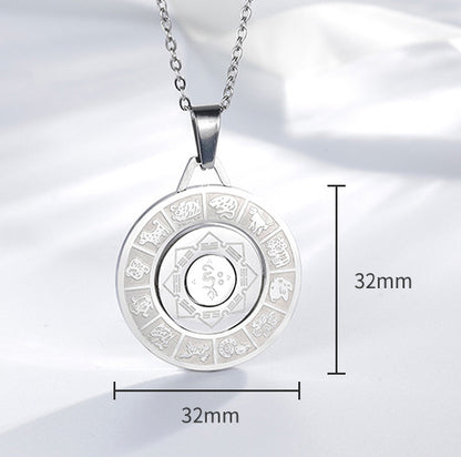 Chinese Zodiac Rotating Ring Pendant Necklace