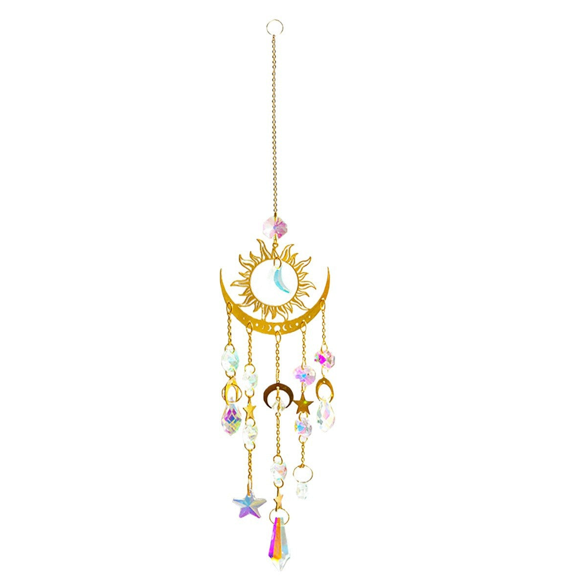 Star Moon Crystal Wind Chime Sun Catcher
