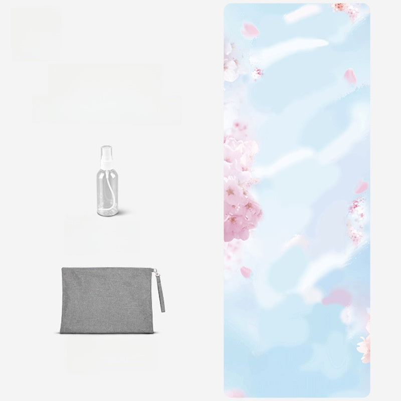 Foldable Suede Yoga Mat — Natural Rubber Base