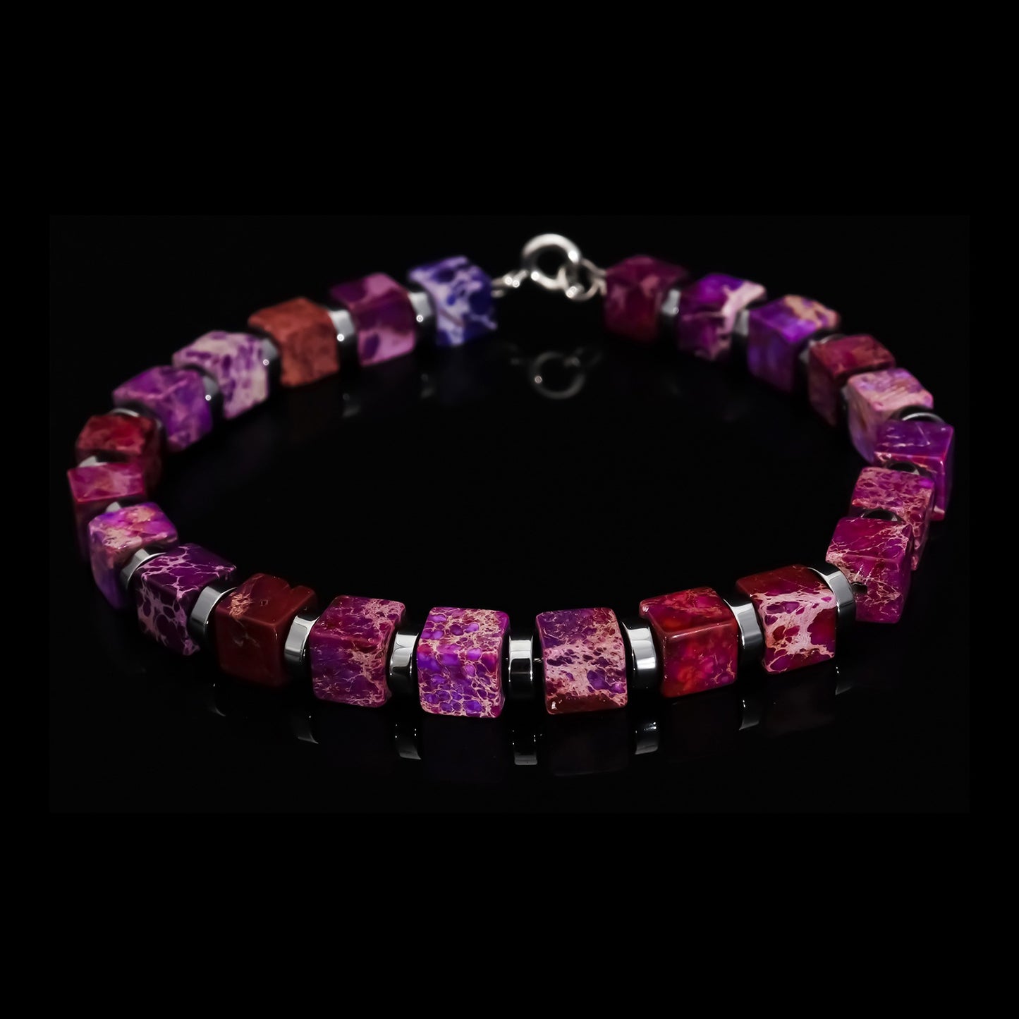 Square Natural Stone Bracelet Handmade Unisex Jewelry