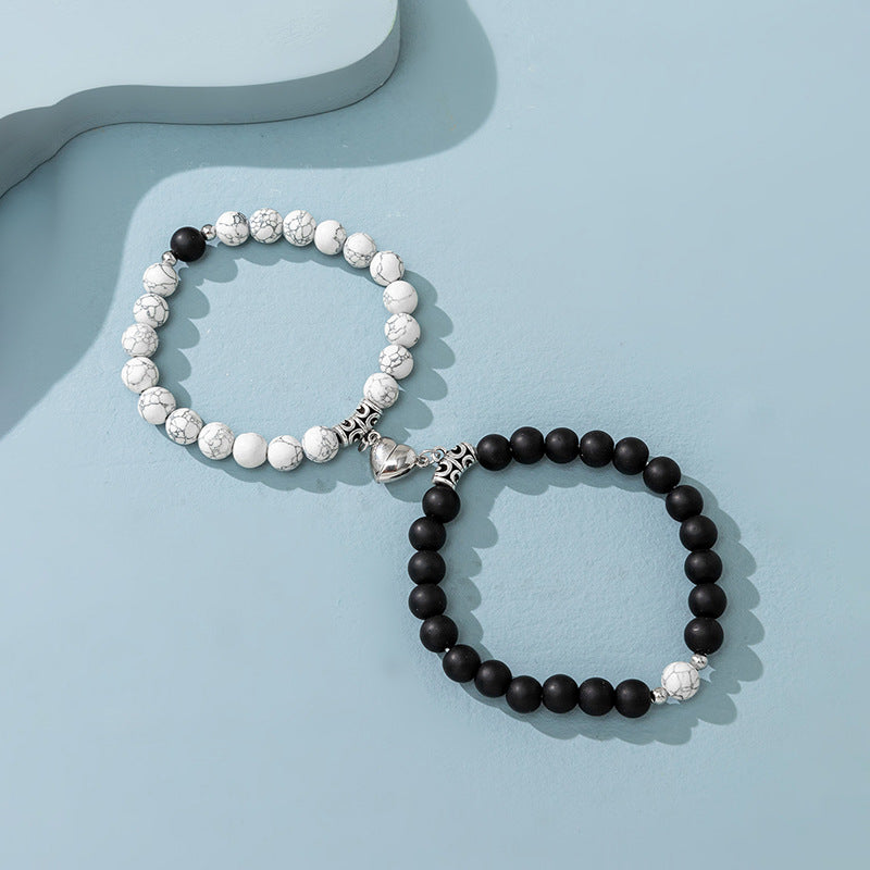 Heart Magnetic Couple Bracelet Set for Women and Men