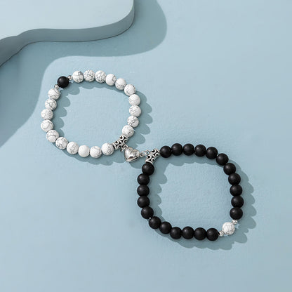 Heart Magnetic Couple Bracelet Set for Women and Men