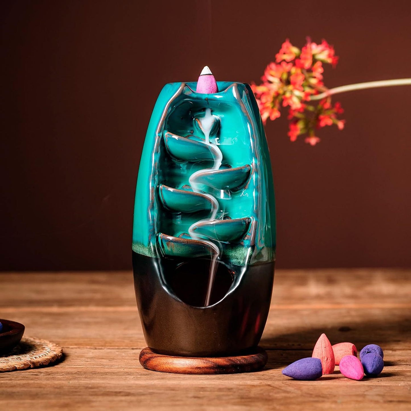 Backflow Incense Burner — Kiln Glaze Ceramic