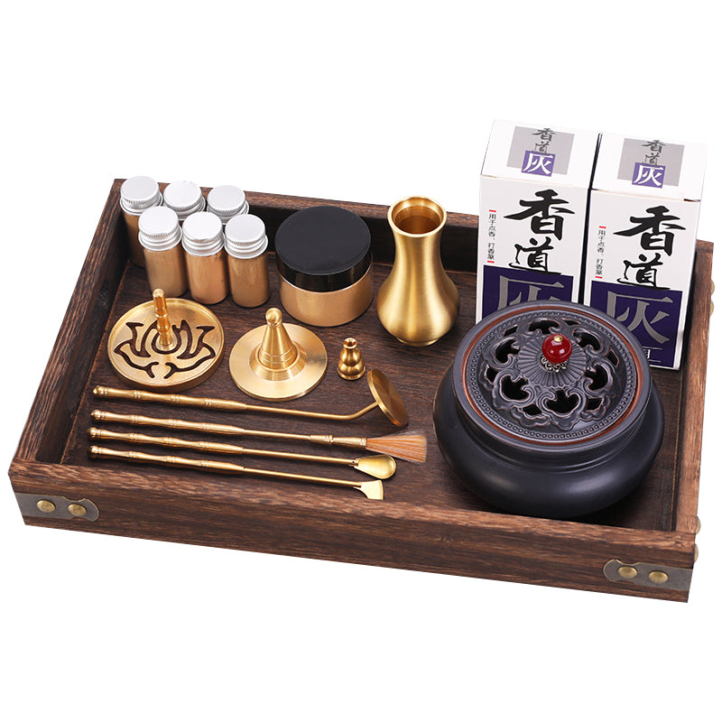 Pure Copper Incense Road Tools Beginner Level Set Incense Seal Script Tools Incense Ash Press Powder Incense Seal Script Articles Tools Incense Spoon Fragrance Shovel Incense Seal