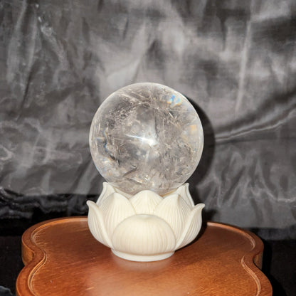 Lotus Crystal Ball Base with Buddha Ornament