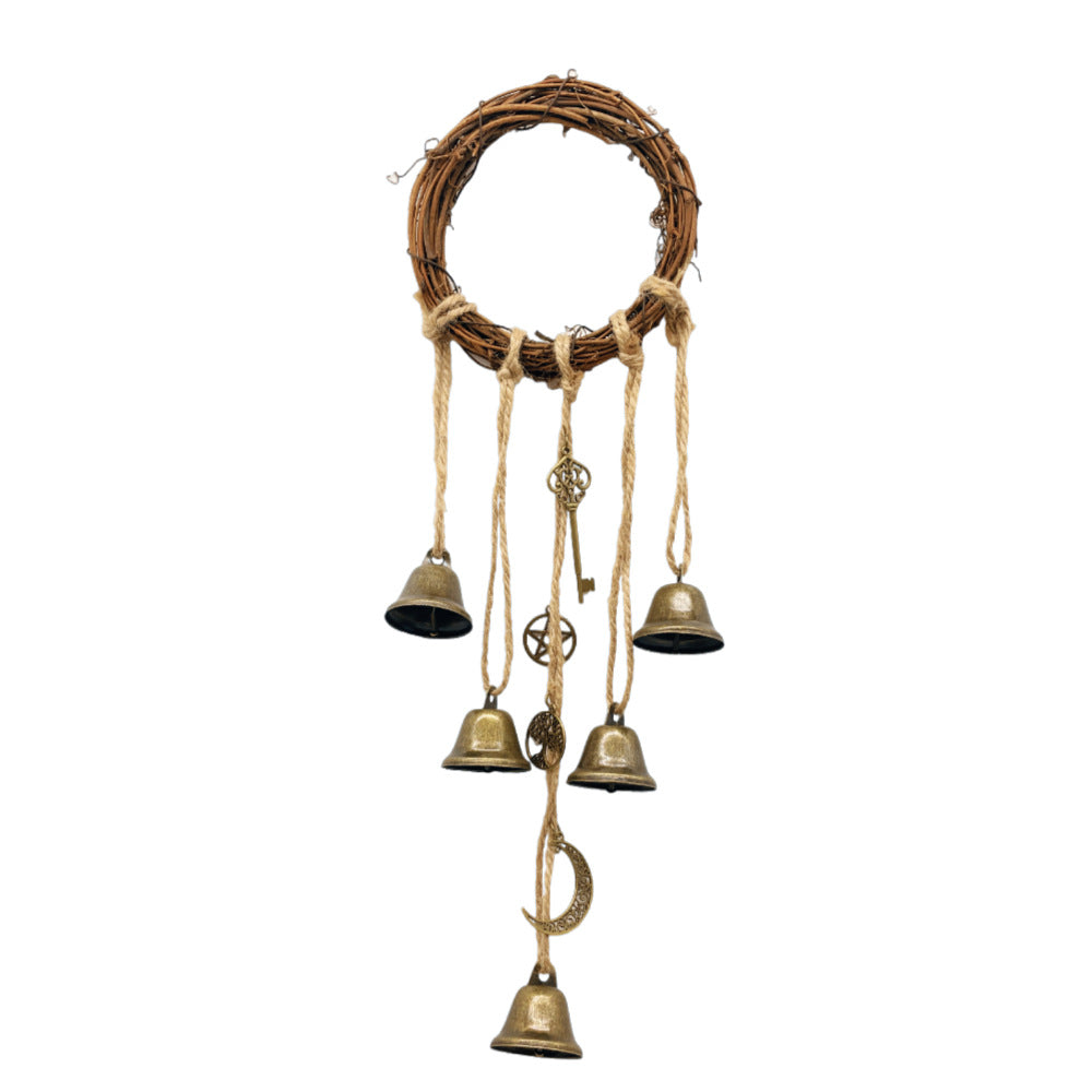 Witch Bell Door Handle Protection Pendant Good Luck Vine Wind Chime Outdoor Wind Chime Door Christmas Bell Hanging Decoration String