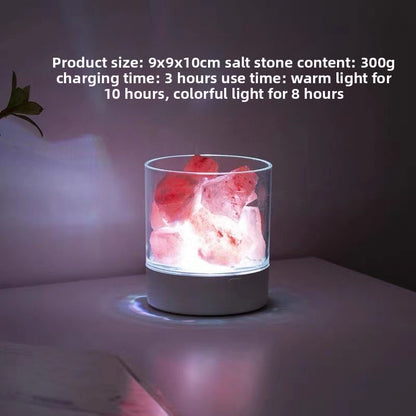 Himalayan Salt Lamp | USB Rechargeable | Color Changing | 14hr Battery