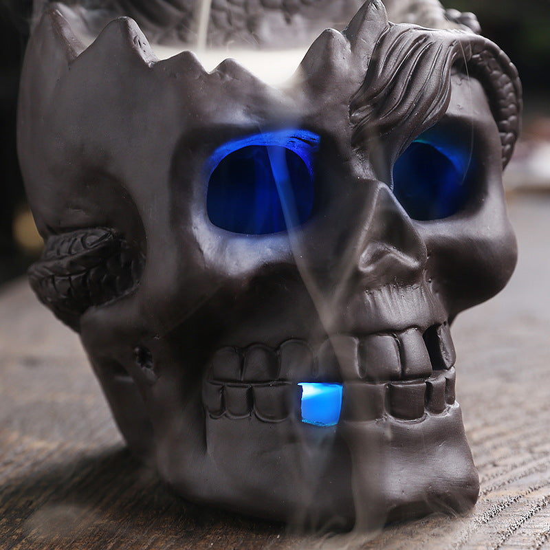 Skull Dragon LED Backflow Incense Burner