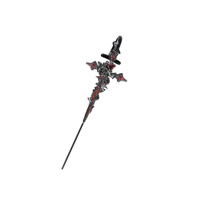Gothic Rose Thorn Cross Earrings
