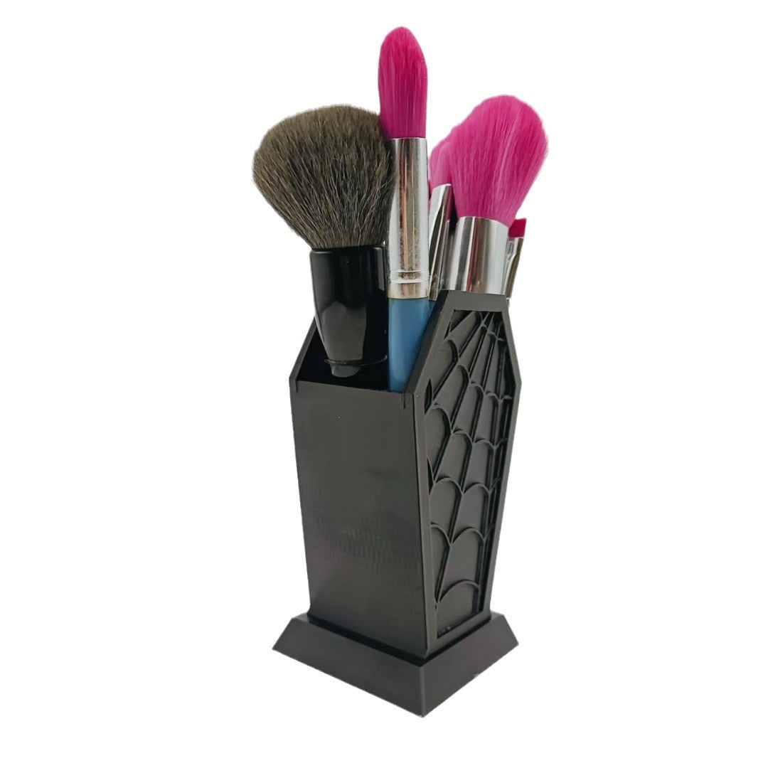 Cross-Border Gothic Coffin-Shaped Spider Web Makeup Brush Holder Bedroom Dresser Decoration Ornaments Creative Ornaments