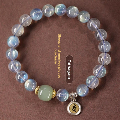 Moonstone Buddhist Zodiac Bead Bracelet | 8mm | Chinese Zodiac Guardian Deity