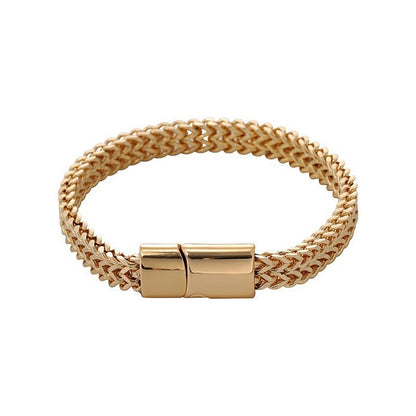 Geometric Double-Sided Stainless Steel Bracelet