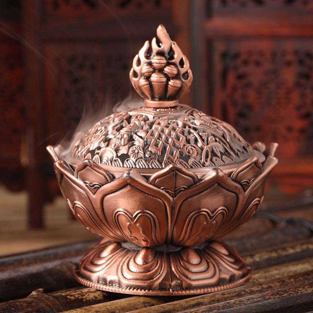 Tibetan Lotus Alloy Incense Burner