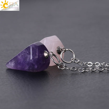 Natural Stone Hexagonal Reiki Pendulum