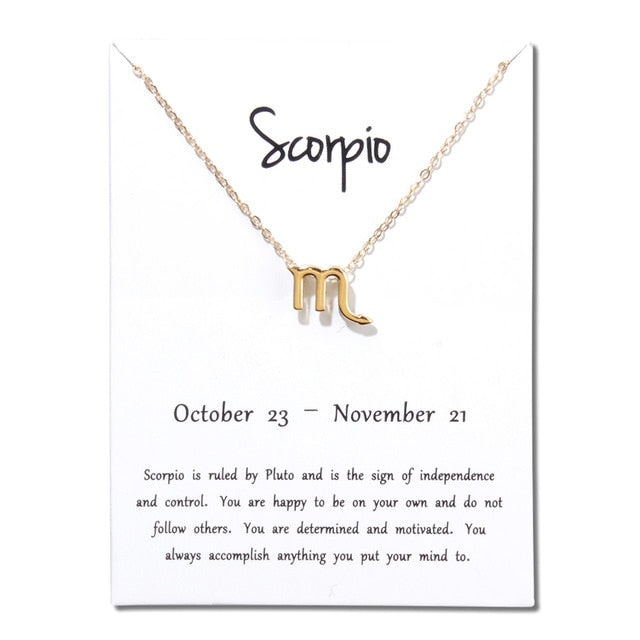 Zodiac Constellation Pendant Necklace