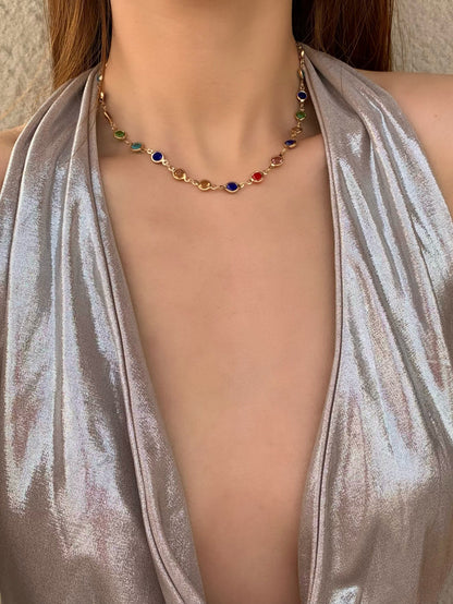 Colorful Polka Dot Long Necklace Bracelet