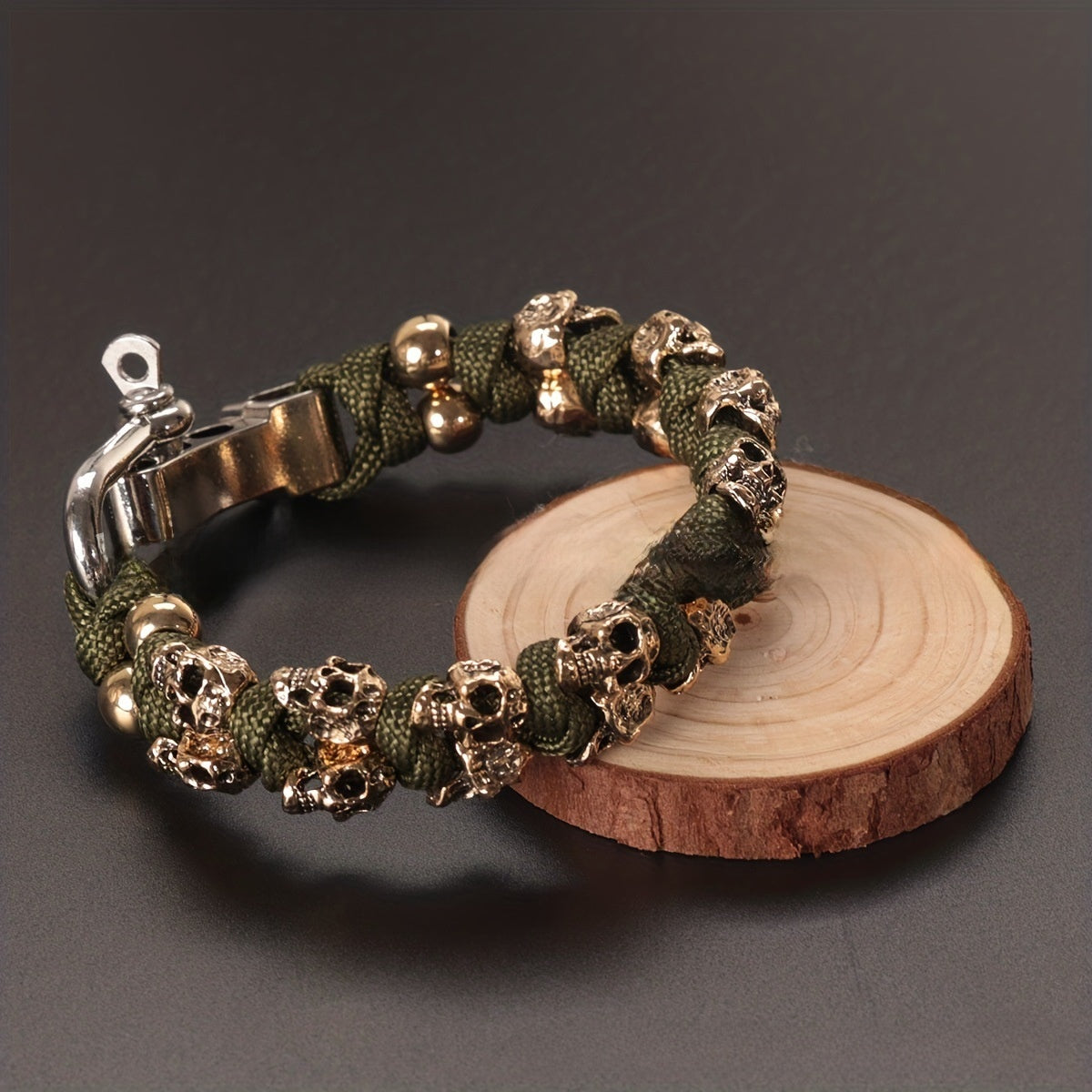 Gothic Skull Paracord Bracelet Handmade