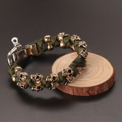 Gothic Skull Paracord Bracelet Handmade