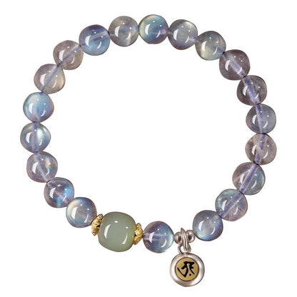 Moonstone Buddhist Zodiac Bead Bracelet | 8mm | Chinese Zodiac Guardian Deity