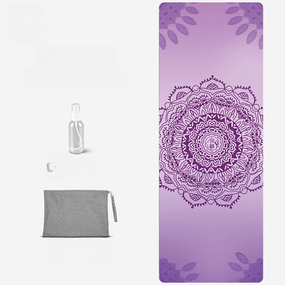 Foldable Suede Yoga Mat — Natural Rubber Base