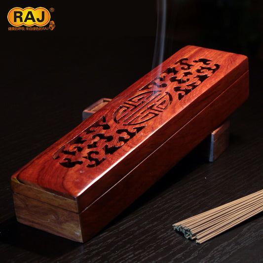 Hand-Carved Rosewood Incense Box