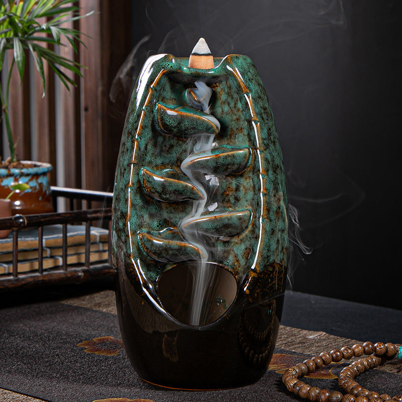Backflow Incense Burner — Kiln Glaze Ceramic