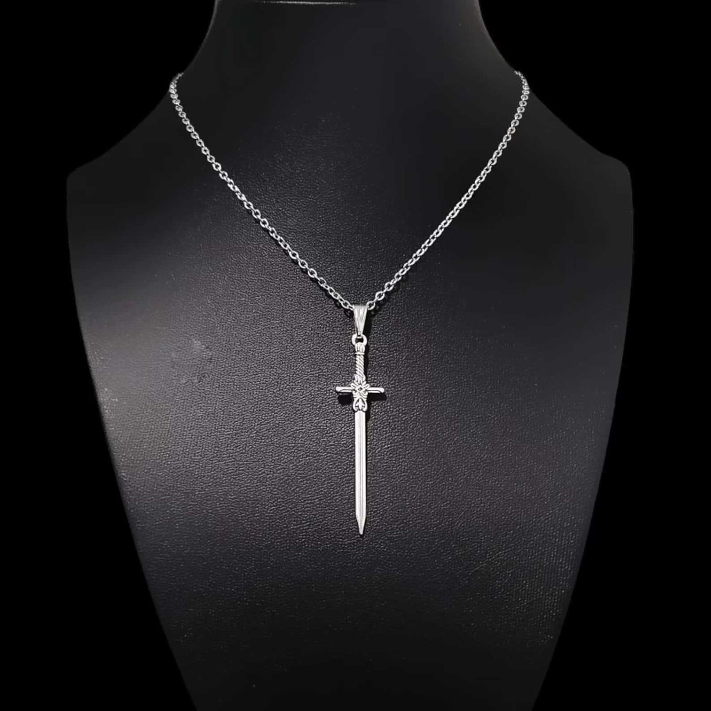 Gothic Cross Sword Pendant Necklace