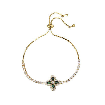 Zircon Floral Adjustable Bracelet