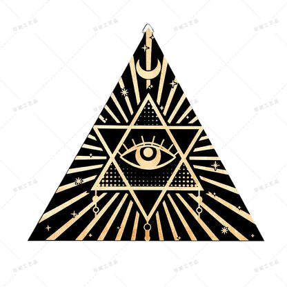 Bohemian Wall Decor Sun Moon Yoga Wall Decor Lozenge Wood Eye Sign Triangle Pendulum Board