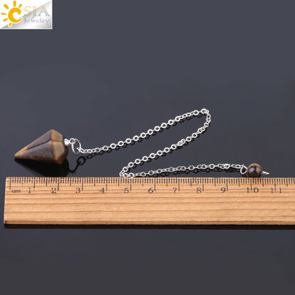 Natural Stone Hexagonal Reiki Pendulum