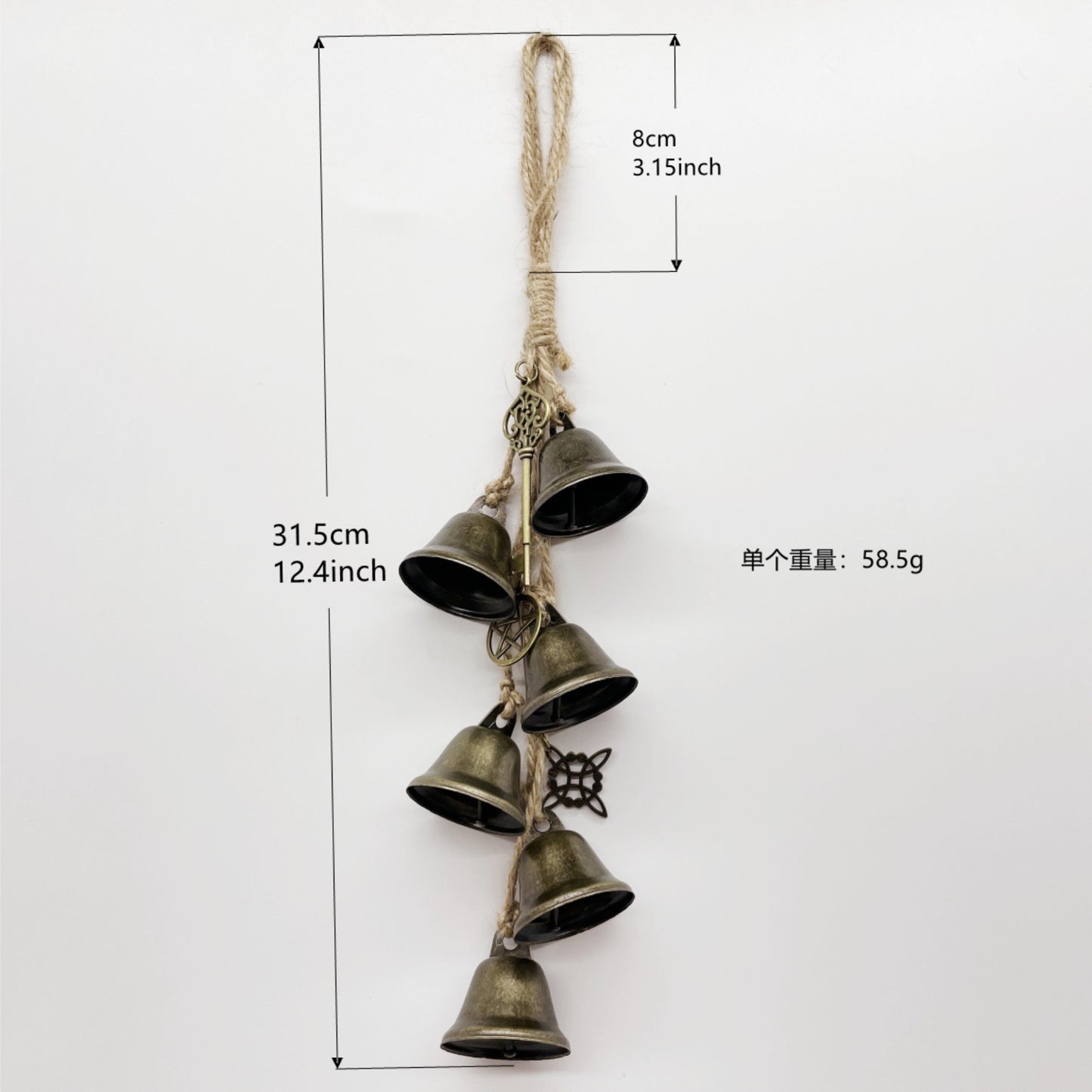 Witch Bell Door Handle Protection Pendant Good Luck Vine Wind Chime Outdoor Wind Chime Door Christmas Bell Hanging Decoration String