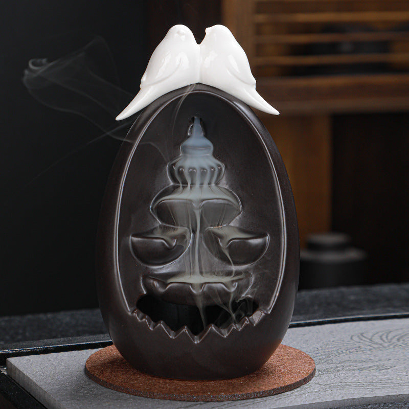 Backflow Incense Burner — Kiln Glaze Ceramic