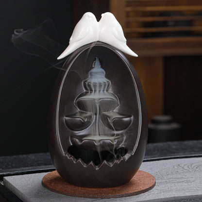 Backflow Incense Burner — Kiln Glaze Ceramic