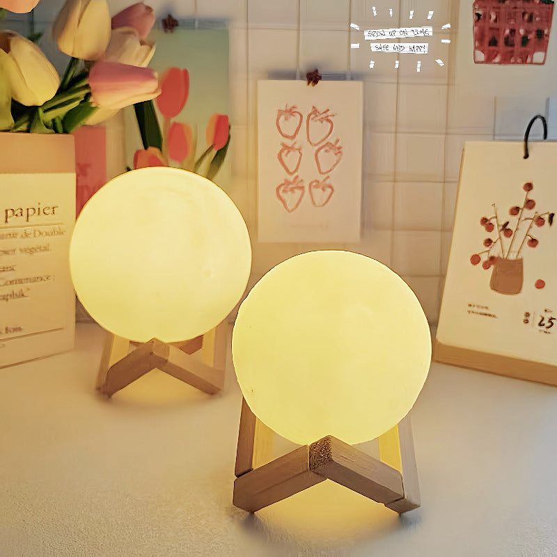 Moon Planet Night Light | Bedroom & Desk Decor | DIY Paint Option