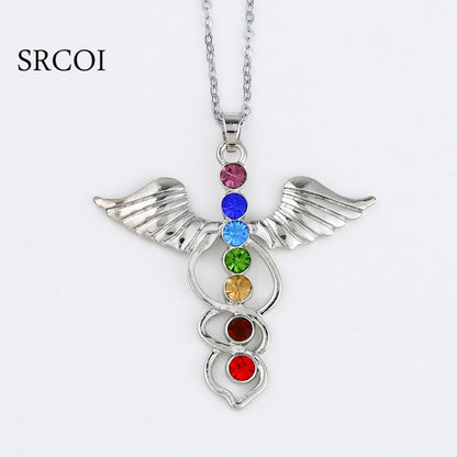 7 Chakra Crystal Healing Point Pendant Necklace