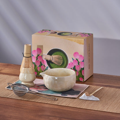 Crystalline Glaze Ceramic Matcha Set — 7 Piece