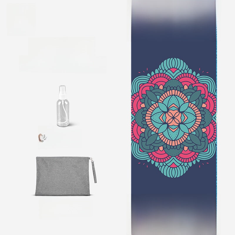 Foldable Suede Yoga Mat — Natural Rubber Base