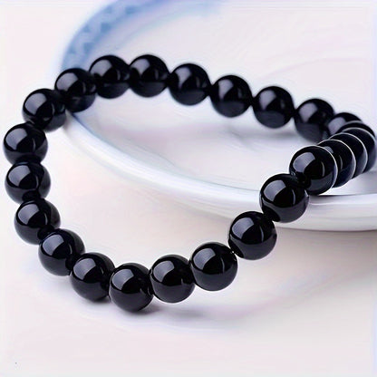 Elastic Beaded Bracelet with Rose Quartz and Tiger Eye