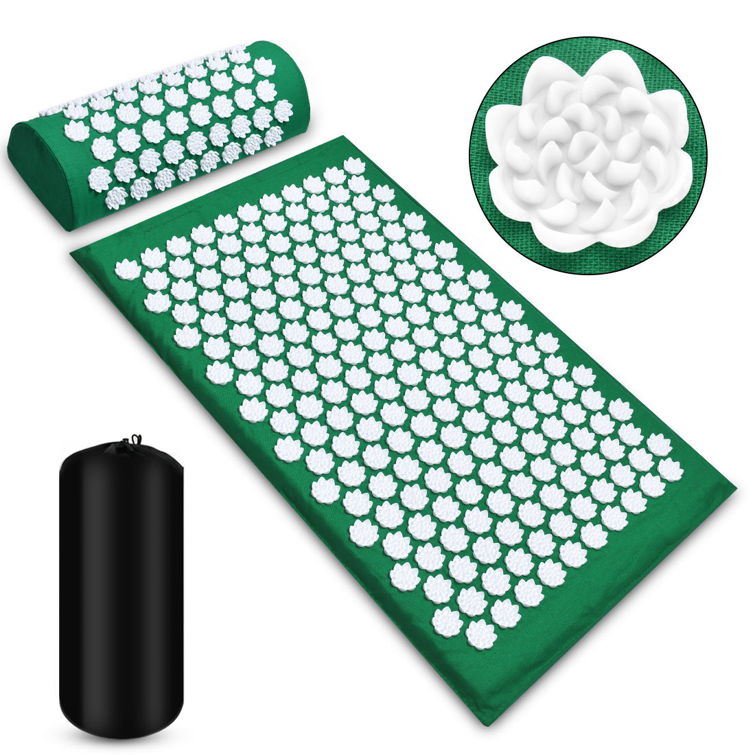 Acupressure Mat & Pillow Set with Carry Bag