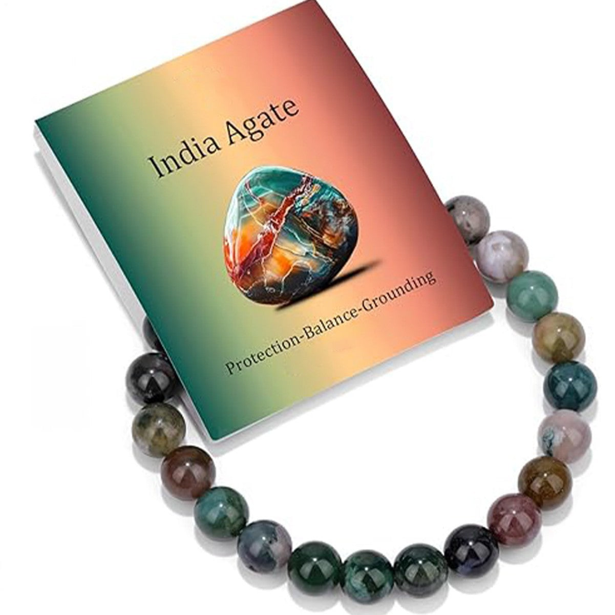 8mm Natural Stone Elastic Crystal Bracelet Set