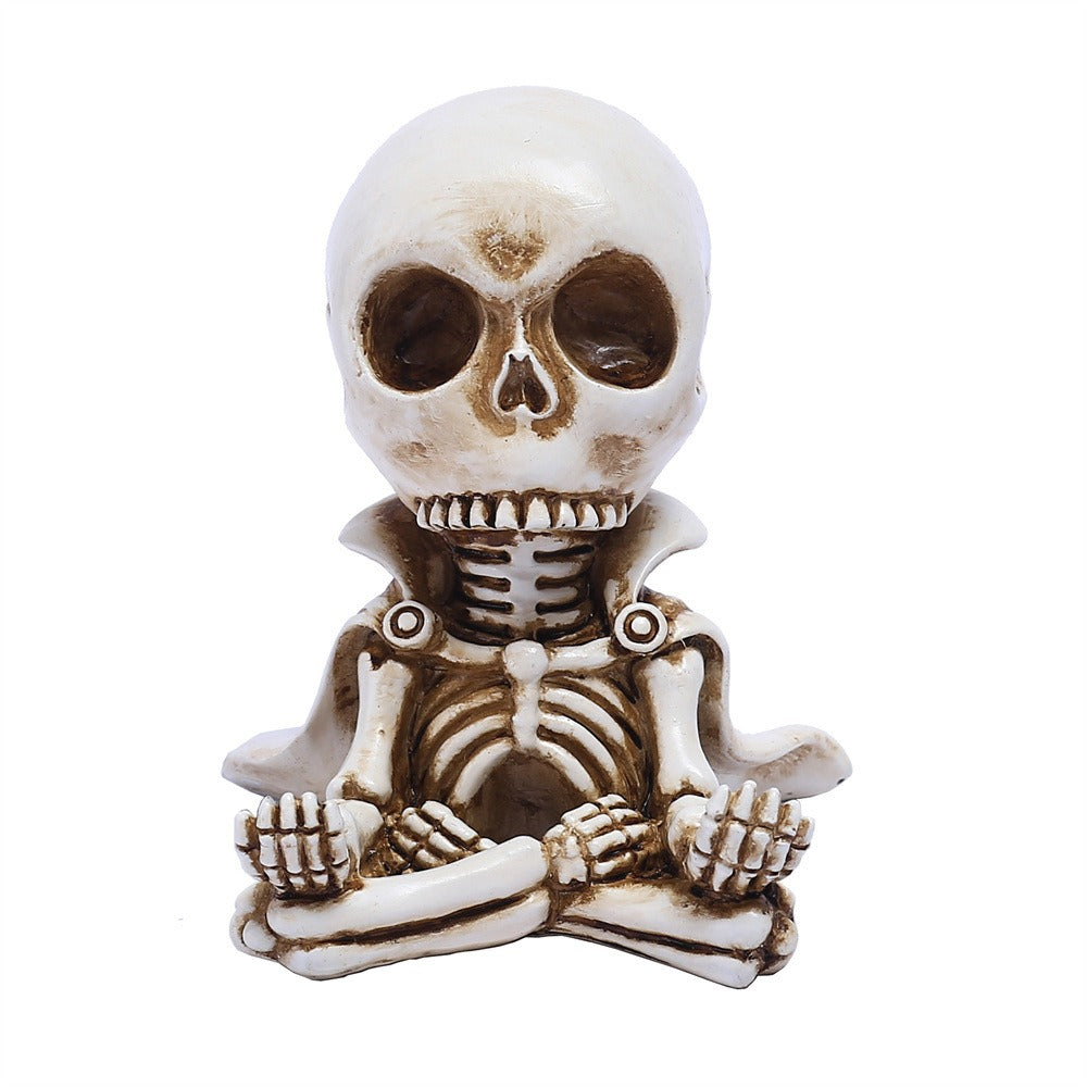 Hooded Skull Meditation Ornament