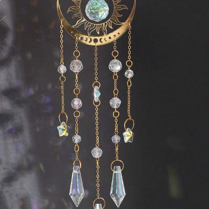 Star Moon Crystal Wind Chime Sun Catcher
