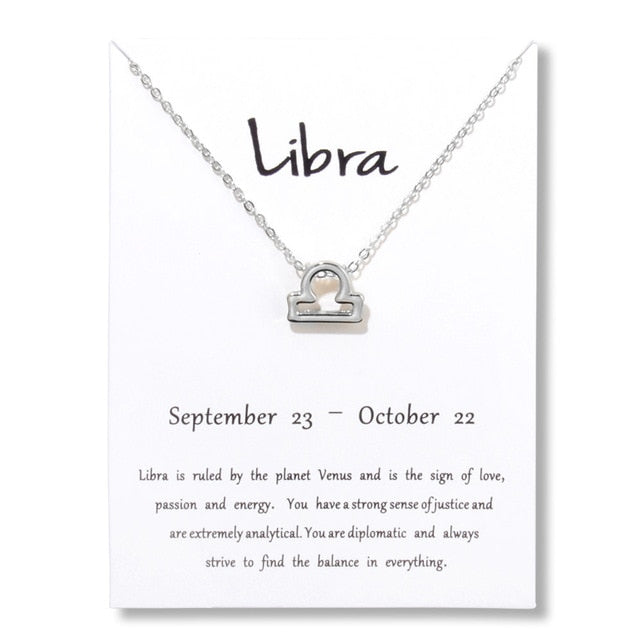 Zodiac Constellation Pendant Necklace